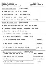 English Worksheet: chooes  the  correct  answer( grammar)