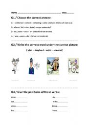 English worksheet: test 