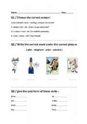 English worksheet: test