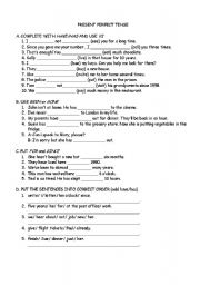 English Worksheet: PRESENT PERFECT TENSE