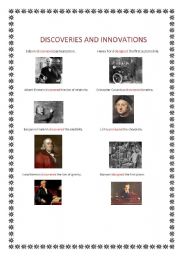 English Worksheet: discoveries and innovations
