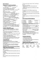 English Worksheet: language revision for bac students