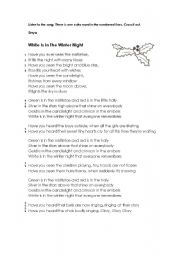 English worksheet: Enya:Winter is in the winter night