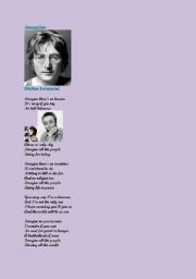 English Worksheet: song Imagine by John Lennon followed by some discussion questions