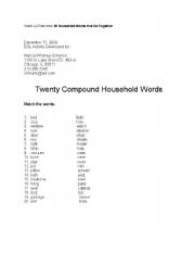 English worksheet: Compound nouns in the house