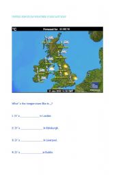 English Worksheet: weather forecast in UK