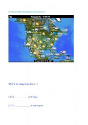 English Worksheet: weather forecast in USA