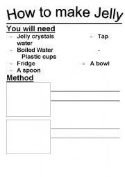English worksheet: How to make jelly