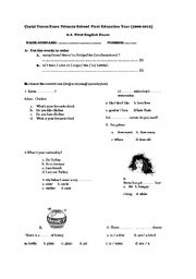 English Worksheet: 6th grade exam