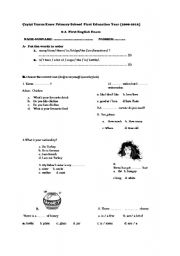 English worksheet: 6th grade exam