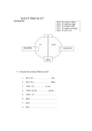 English Worksheet: What time is it?