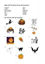 English worksheet: Halloween lexics