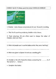 English Worksheet: A quizzy cheese ! Intermediate LEVEL A2+ /B1