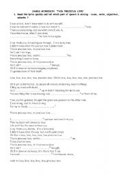 English worksheet: Precious love James Morrison