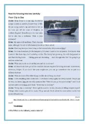 English Worksheet: From city to sea