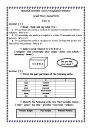 English worksheet: Remedial Activities