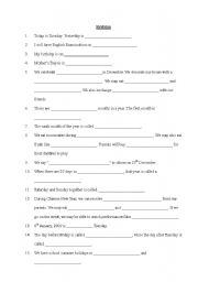 English Worksheet: Days and Months