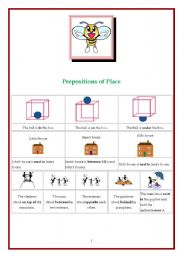 English worksheet: Prepositions of Place