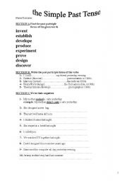 English worksheet: the simple past tense regular verbs