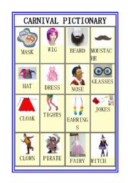 English Worksheet: Carnival pictionary