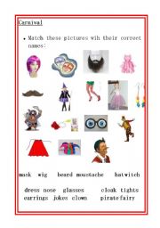 English Worksheet: Carnival matching