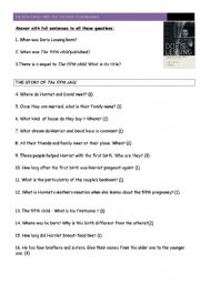 English Worksheet: Reading the fifth child Doris Lessing 1/2