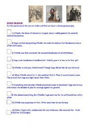 English Worksheet: while - reading activity shakespera