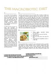 English Worksheet: Macrobiotic diet