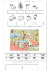 English Worksheet: Food and drinks