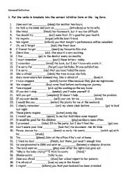 English Worksheet: Gerund/Infinitive