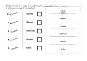 English worksheet: Days of the week