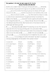 English Worksheet: Multiple Choice Cloze