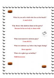 English worksheet: Halloween Riddles