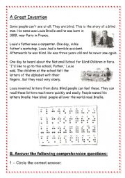 English Worksheet: Louis Braille