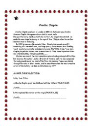 English Worksheet: Charlie Chaplin