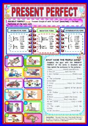 English Worksheet: PRESENT PERFECT - FULLY  EDITABLE (ANSWER KEY INCLUDED)