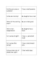 English worksheet: Symptoms