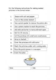 Sequencing events/Following instructions