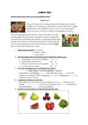 English Worksheet: market day