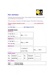 English worksheet: Past Continuous