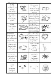 English Worksheet: Animals. Domino.