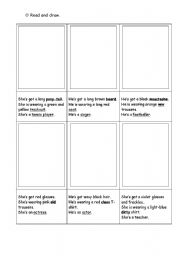 English worksheet: read and draw
