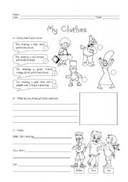 English Worksheet: My Clothes