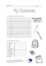 English Worksheet: My Classroom