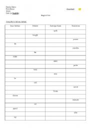 English worksheet: Irregular Verbs