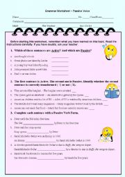 English Worksheet: PASSIVE VOICE - GRADED WORKSHEET - Reuploaded