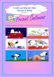 English Worksheet: What is Snoopy doing??