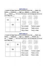 English worksheet: MATH SKILLS.