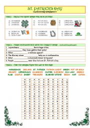 English Worksheet: St. Patricks Day - elementary worksheet with key
