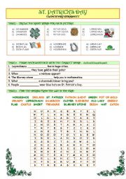 St. Patricks Day - elementary worksheet with key